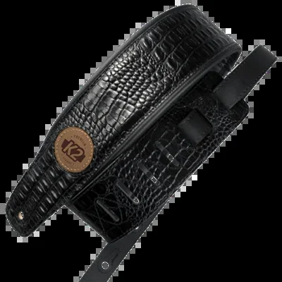 K2 Strap Garment Leather Top 3″ Croc Black