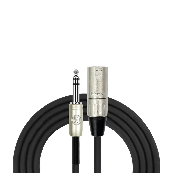 Kirlin KMP483PR Male XLR to 6.5mm Stereo Jack Cable – 20FT, OFC, Black PVC