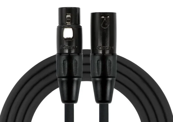 Kirlin KMPC470PBBK-10 10FT XLR Male to XLR Female Microphone Cable, Black