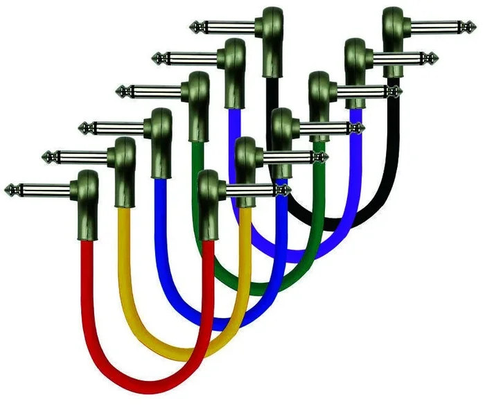 Kirlin PAN6243-1 Multi-Color 1Ft Patch Cable 6 Pack, 24 Gauge OFC, Right Angle