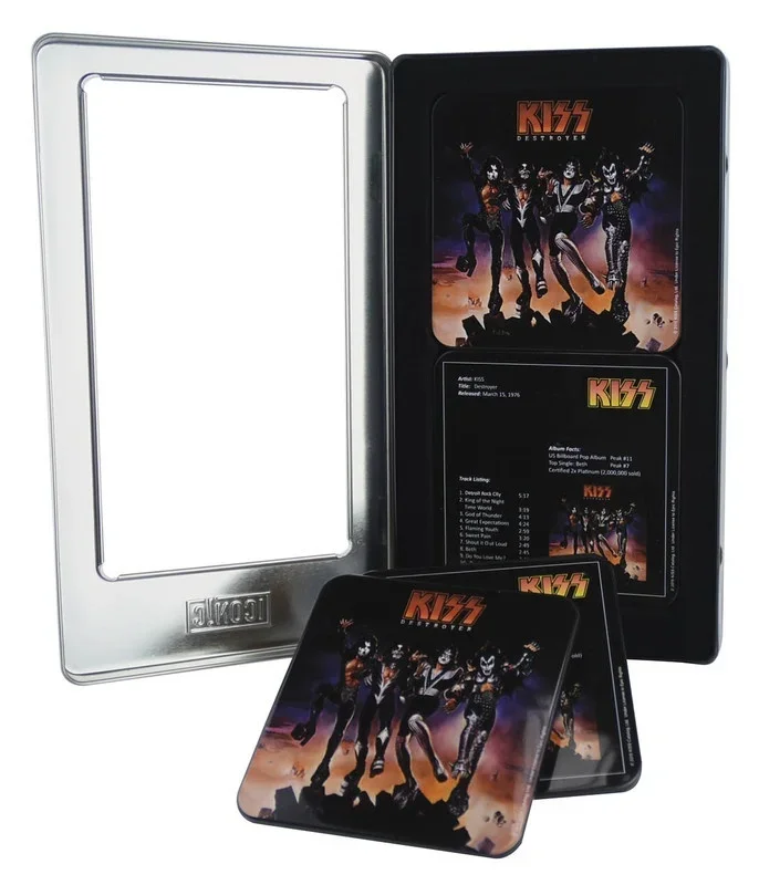 Kiss Destroyer 6 Piece Tin Coaster Set (Package)