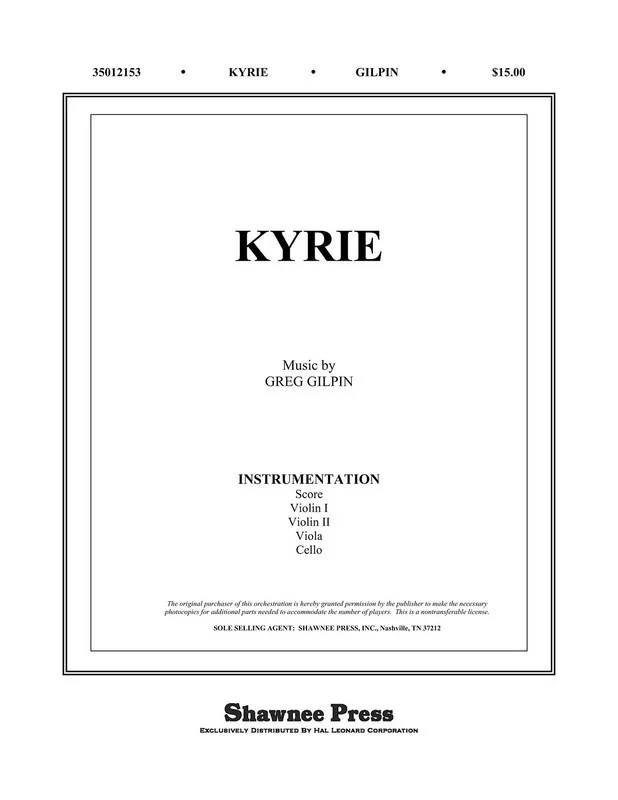 Kyrie Score And Instrument Parts Book
