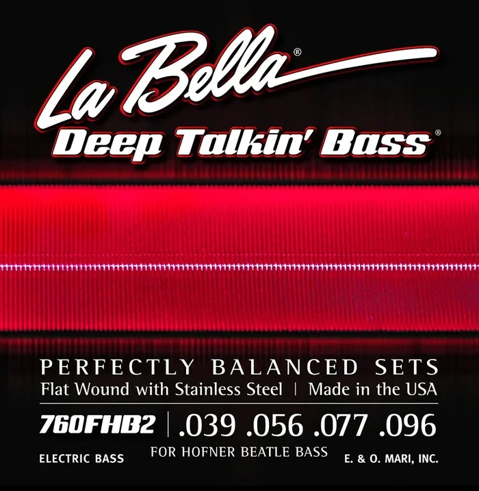 La Bella 760FHB2 Beatle Bass Flatwound Bass Strings – Light