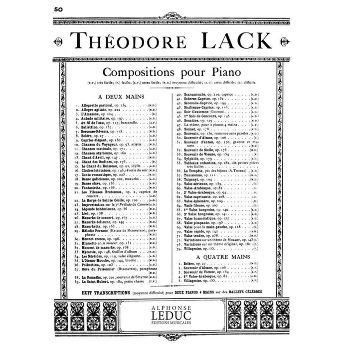 Lack – Souvenir D’Alsace Op106