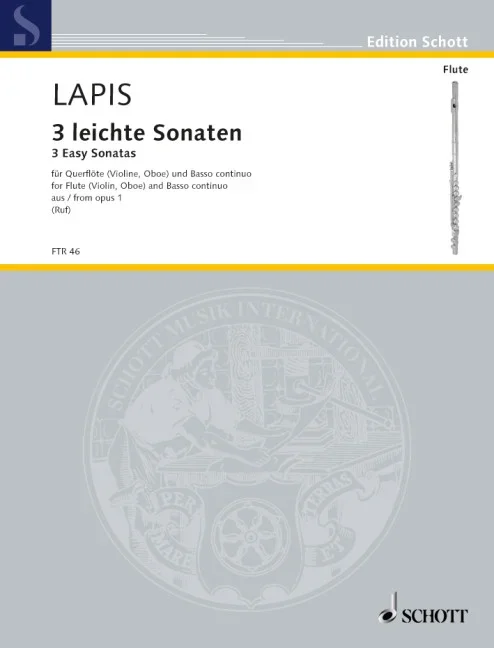 Lapis, Santo : Lapis, Santo : 3 light Sonatas, from op. 1 – melodic instrument (violin, flute, oboe) and basso cont