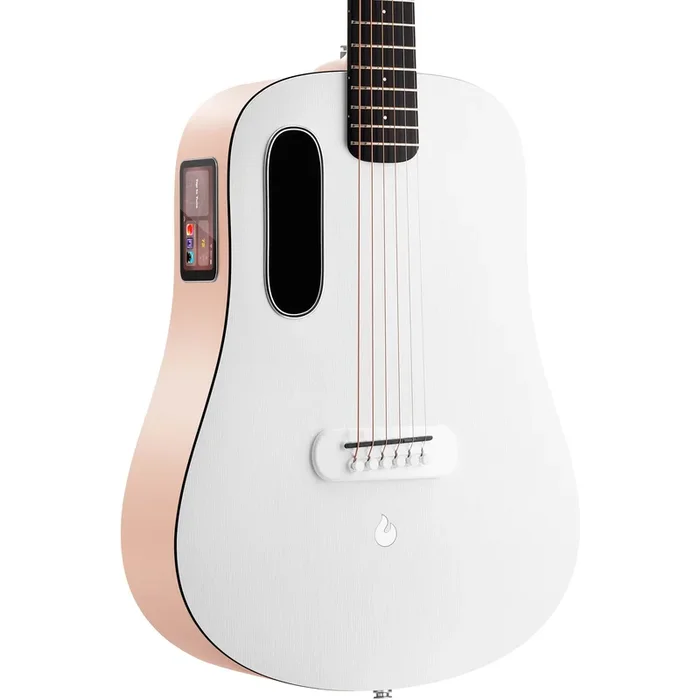 Lava Music ME Play 36” Acoustic Electric Guitar – Light Peach / Frost White