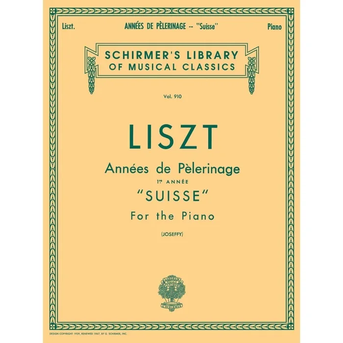 Liszt, Franz – Annees De Pelerinage Book 1- Suisse