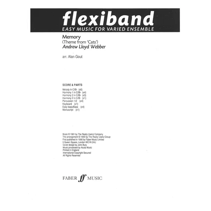 Lloyd Webber, Andrew – Memory. Flexiband (score and parts)