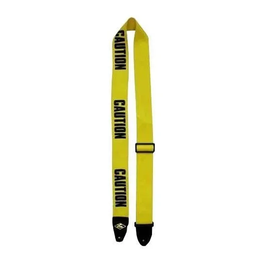 LM LMP4CT 2inch Poly Seatbelt Type Guitar Strap in Caution Design