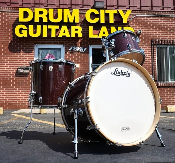 Ludwig USA Classic Maple 3pc Shell Pack – Burgundy Sparkle Wrap | 12″, 16″, 22″
