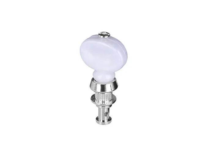 Machine heads for ukulele, nickel plated, set of 4 pcs, pearloid white buttons