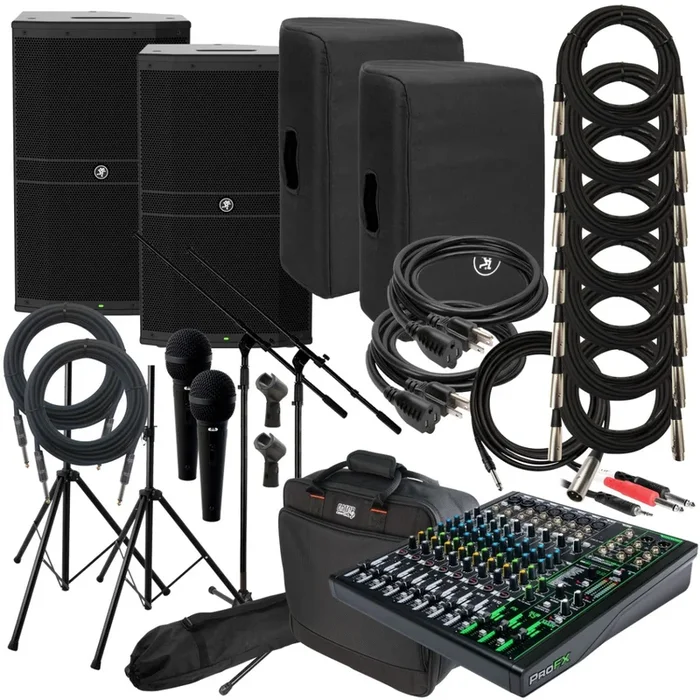Mackie DRM212 Powered Loudspeaker COMPLETE AUDIO BUNDLE