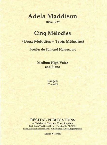 Maddison: 5 Melodies (Edmond Haraucourt)