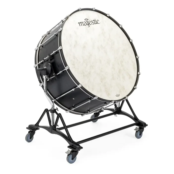 Majestic Concert Black concert bass drum with stand – 28″x18″
