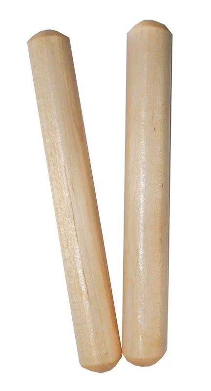MANO PERCUSSION – Wooden Round 6″ Claves Educational, Pair, Natural Finish