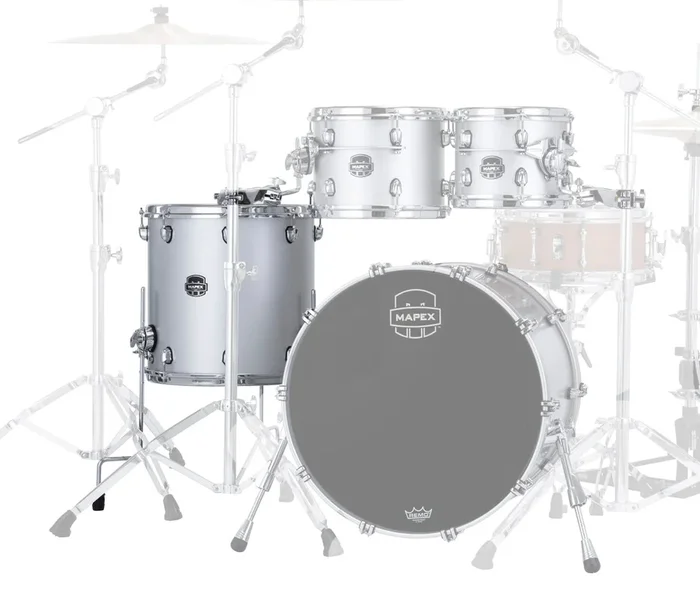 Mapex Saturn Evolution Birch Blend 14 ” x 14 ” Floor Tom In Iridium Silver