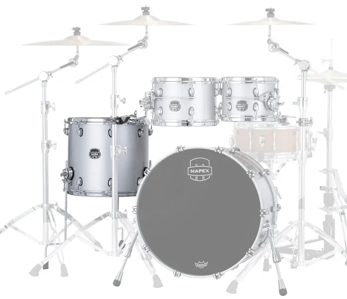 Mapex Saturn Evolution Maple Blend 18 ” x 16 ” Floor Tom In Iridium Silver