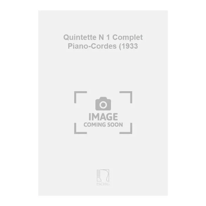 Martinu, Bohuslav – Quintette N 1 Complet Piano-Cordes (1933