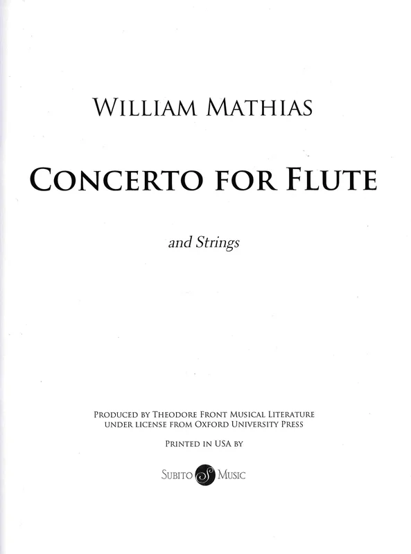 Mathias: Flute Concerto