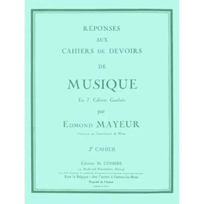 Mayeur, Edmond – Réponses aux devoirs du n°2