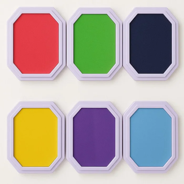 Mega Washable Stamp Pads Bundle | Set of 6 Jumbo Non-Toxic Ink Pads