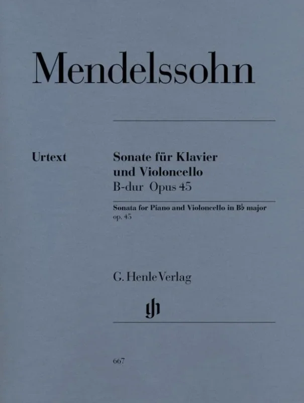 Mendelssohn: Sonata for Piano & Cello B-flat Major Op 45