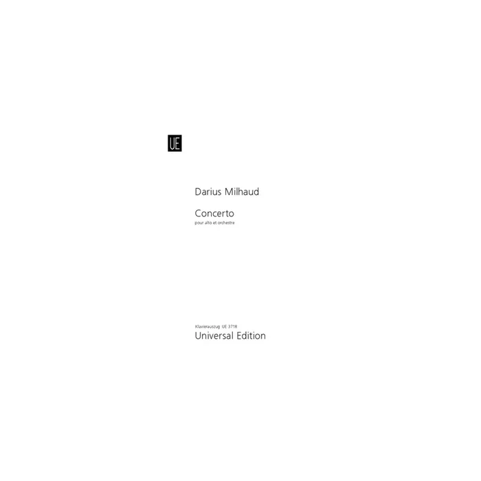 Milhaud, Darius – Concerto op. 108