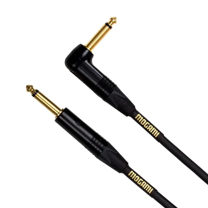 Mogami Gold Right Angle Jack Instrument Cable – 25 Foot