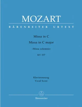 Mozart : Missa Solemnis: K337: Vocal Score: Satb (Barenreiter)