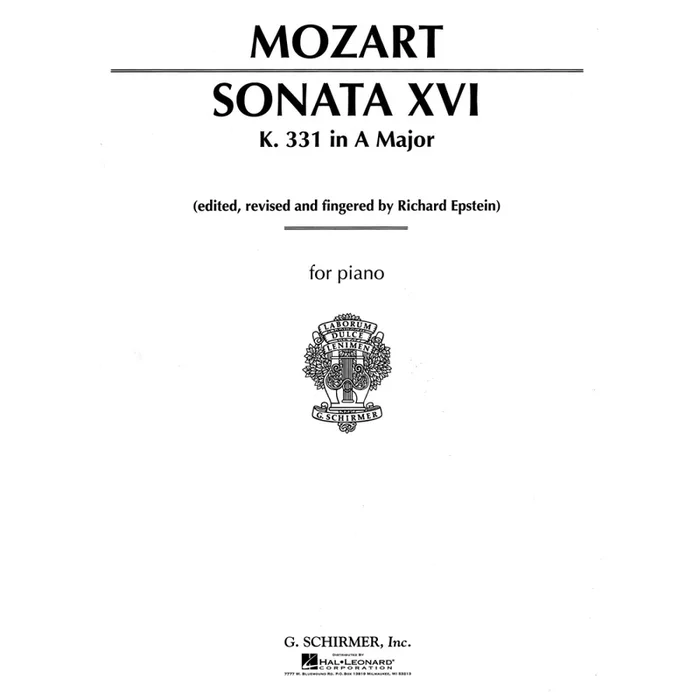 Mozart, Wolfgang Amadeus – Sonata No. 16 in A Major K331