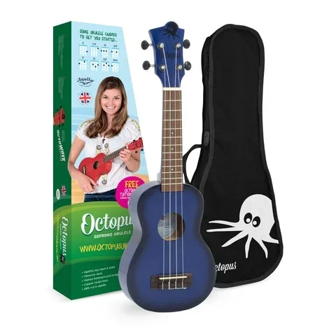 Octopus Academy Soprano Ukulele – Dark Blue Burst