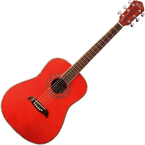 Oscar Schmidt 3/4 Size Acoustic Guitar in Trans Red – OG1TRA
