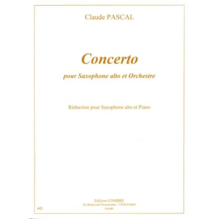 Pascal, Claude – Concerto pour saxophone alto
