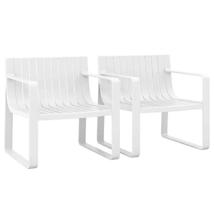 Patio Chairs Set of 2 with Curved Backrests and Seats
