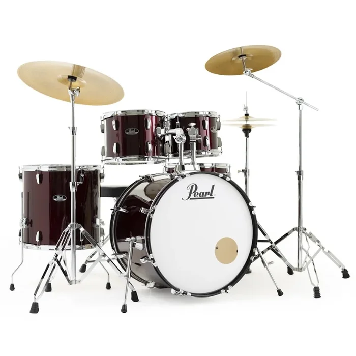 Pearl 5 Piece Roadshow Drum Kit in Red Wine w/Stands and Cymbals – RS525SBCC91