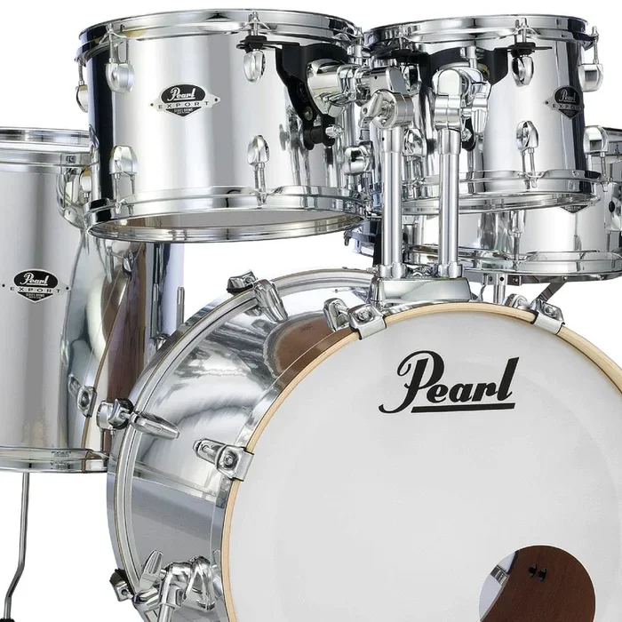 Pearl Export EXX 5 Piece Drumkit & Hardware in Mirror Chrome w/Zildjian Cymbal Pack/no Throne – EXX725SZPC49