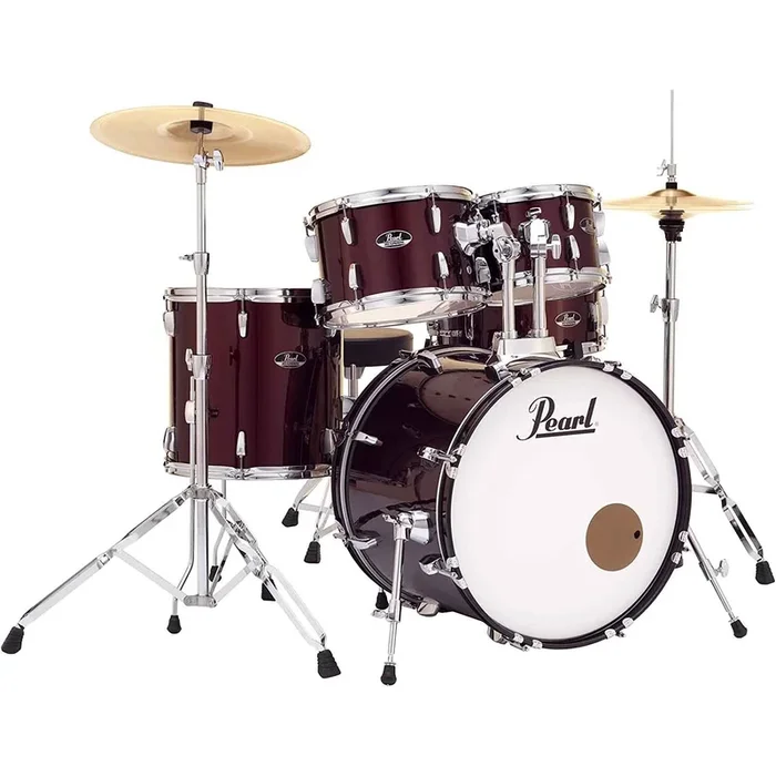 Pearl Inch IN STORE PURCHASE ONLY Inch 5 Piece Roadshow Drum Kit in Red Wine w/Stands and Cymbals – RS505CC91