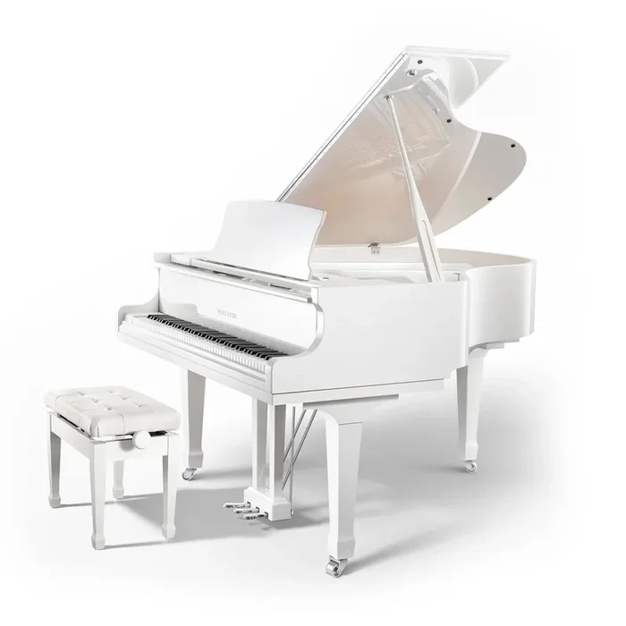 Pearl River GP150 Silver Plate Hardware Baby Grand Piano – Polished White
