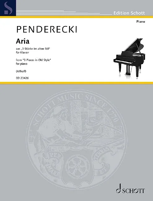 Penderecki: Aria from “3 Pieces in Old Style ” (arr. for piano)