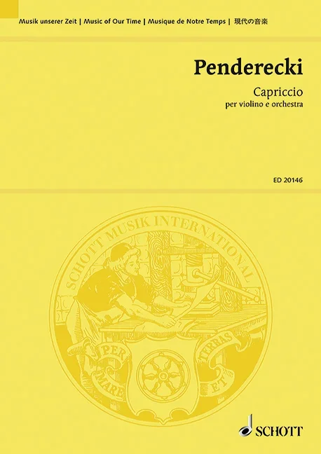 Penderecki, Krzysztof : Penderecki, Krzysztof : Capriccio, for violin and orchestra – violin and orchestra – Schott Digital