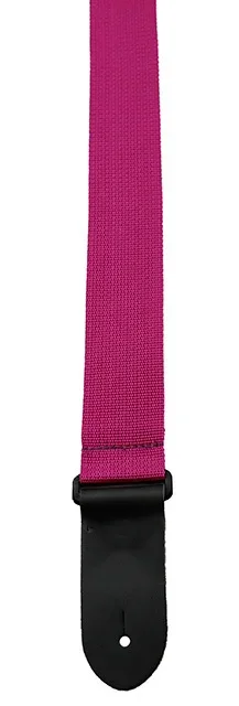 Perris 2″ Poly Pro Guitar Strap in Magenta with Black Leather ends