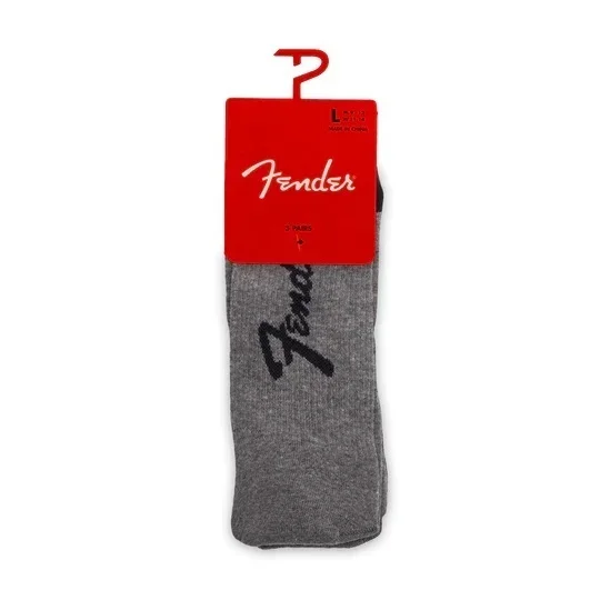 Perris Licensed FENDER “Exploded Logo” Large Crew Socks in Asst (3-Pair)