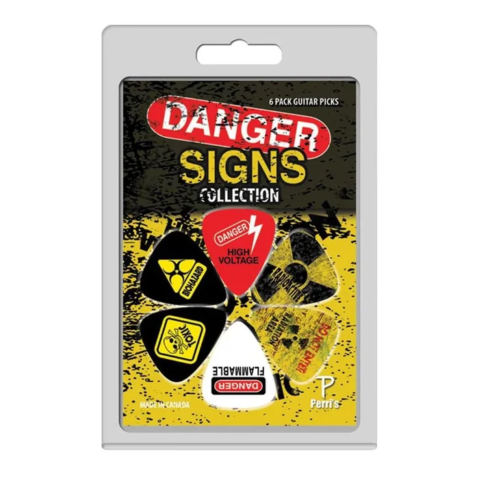 Perris LPPP01 Danger Signs Licensed Guitar Pick Packs (6-Pack)