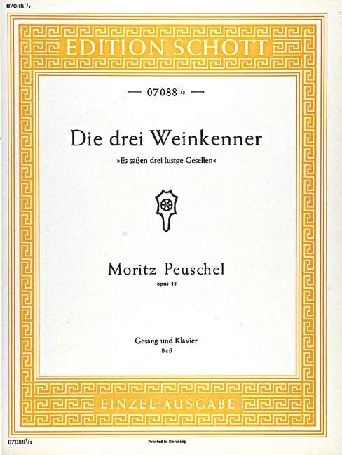 Peuschel, Moritz : Peuschel, Moritz : Die drei Weinkenner, – Bass and Piano – Schott Digital