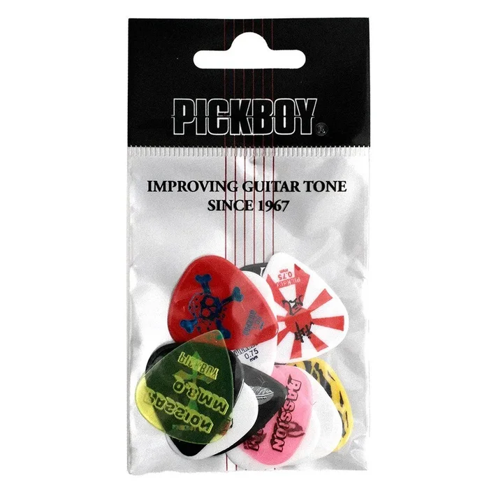 Pickboy Guitar Picks Variety Pack – 12 Mixed Picks, Multiple Gauges, Made in Japan
