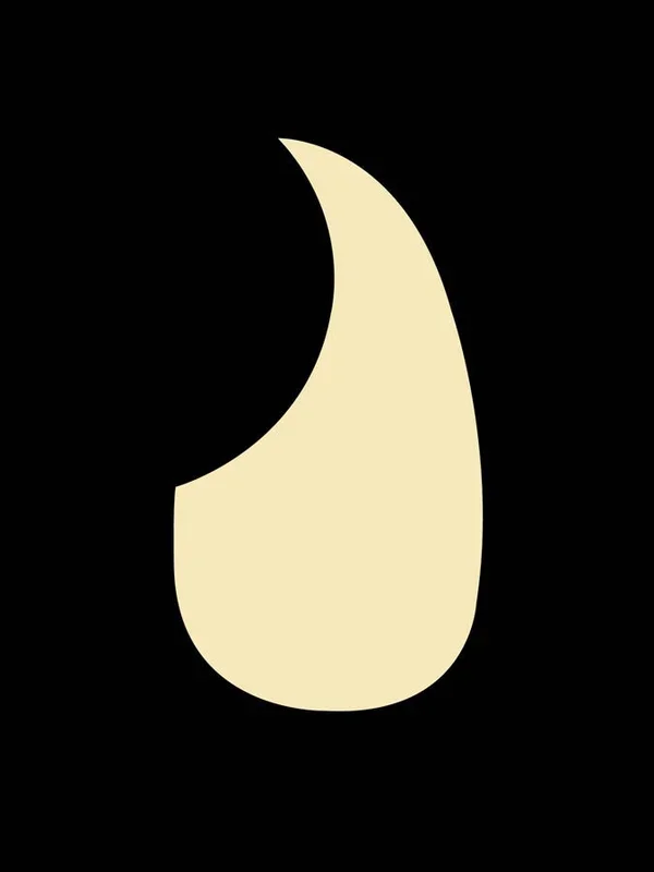 Pickguard, acoustic, teardrop model, self adhesive, vintage white