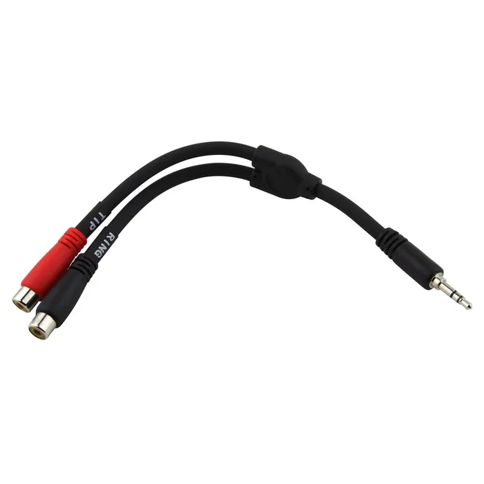 Pig Hog PYS352R 6 ” Y Cable, Stereo 3.5mm(M)-RCA(F)