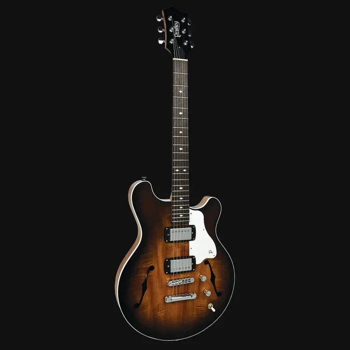 Pratley RBJ22 Double Cut Semi-Hollow Electric Humbucker Vintage Burst Blackwood
