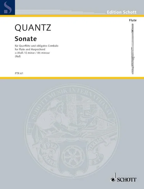 Quantz, Johann Joachim : Quantz, Johann Joachim : Sonata E minor, – flute and harpsichord obligatory or flute, violin and ba