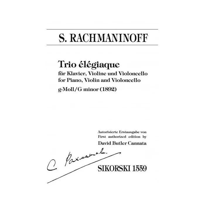 Rachmaninoff, Sergei Wassiljewitsch – Trio élégiaque